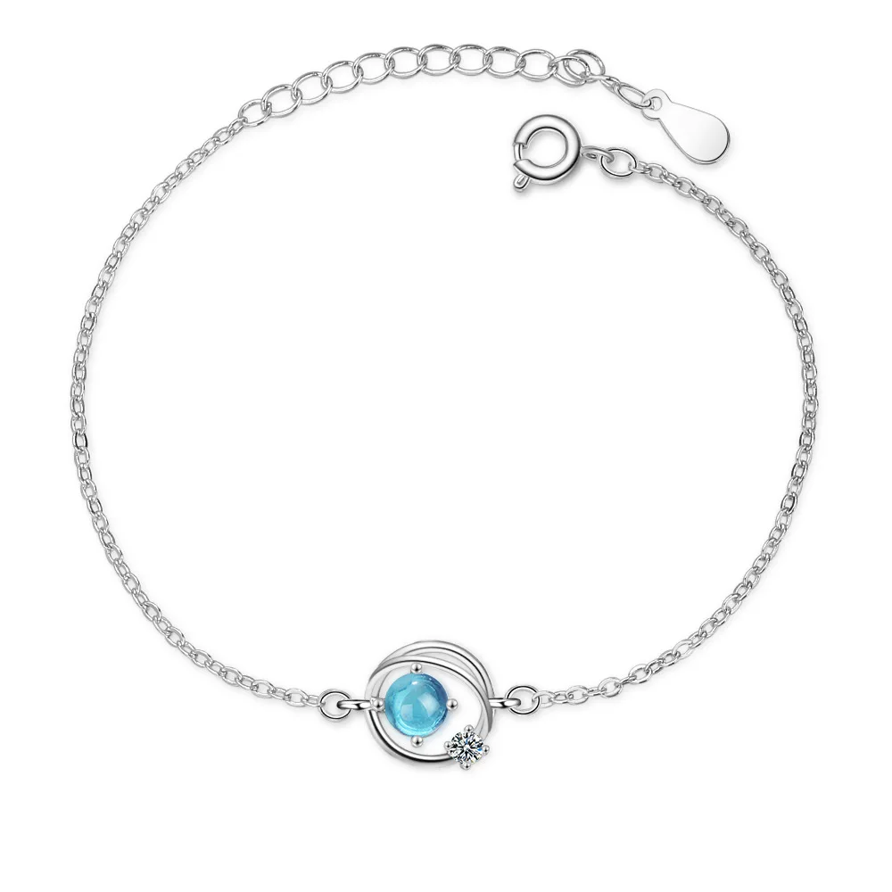 Браслет подвеска Dream Blue Crystal Universe Planet Star серебристый циркониевый браслет с