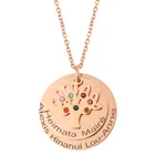 Ожерелье с именем на заказ, ожерелья с деревом жизни, многослойная подвеска в виде круга, золотые ожерелья, подарок для женщин, индивидуальное название 1-5