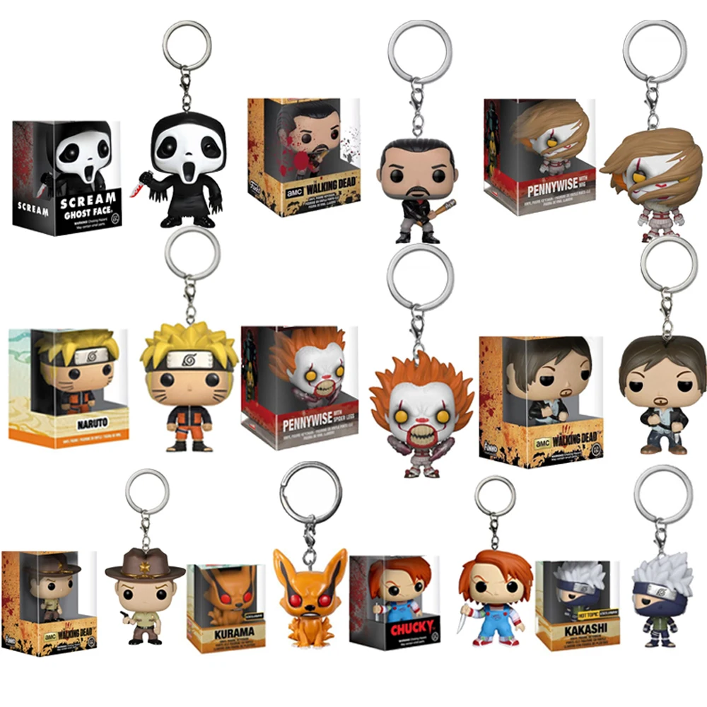 Аниме Narutos KAKASHI Чаки Ходячие мертвецы Карманный Брелок экшн-фигурка модель Pennywise