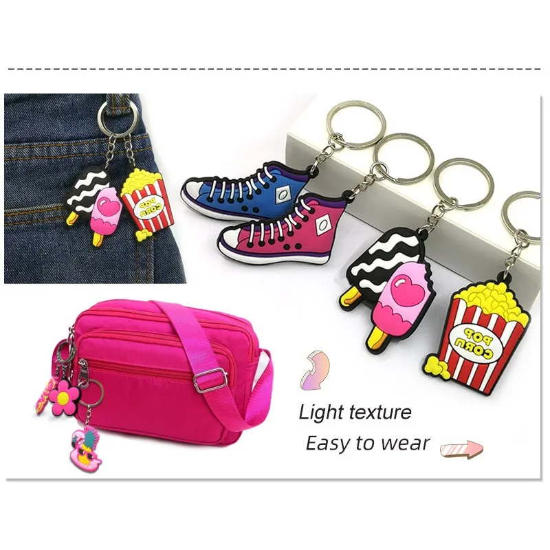 2 шт./лот ПВХ модная Брезентовая цепочка для ключей брелоки подарок на день