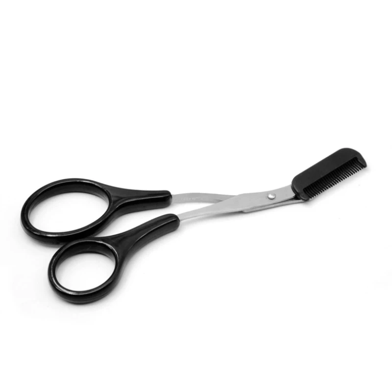 

New Eyebrow Trimmer Scissor With Comb Facial Hair Removal Grooming Shaping Shaver Cosmetic Tools Makeup Accessories