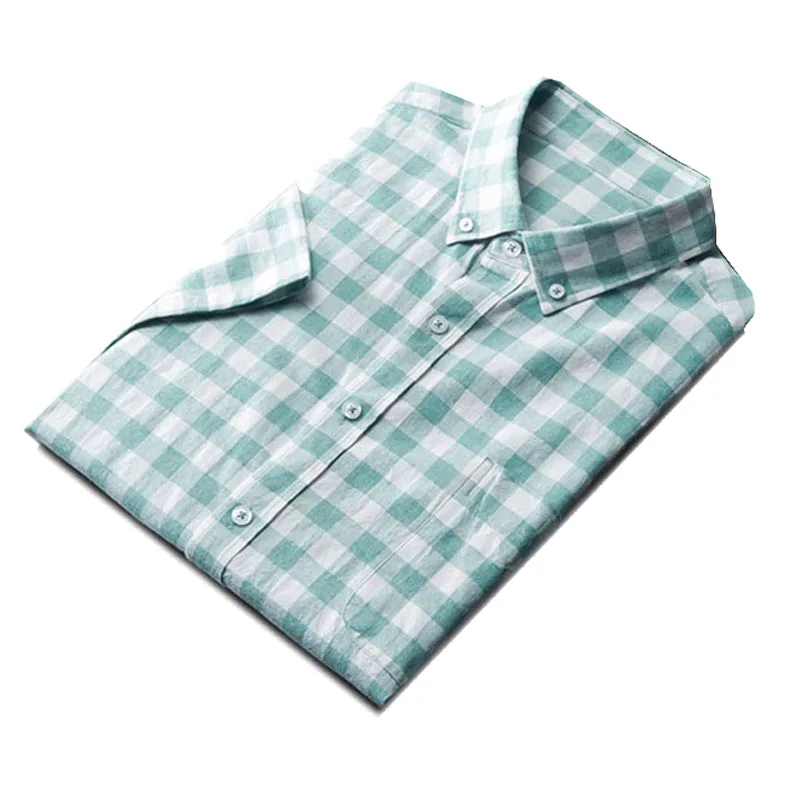 

Summer men shirt 5XL 6XL 7XL bust 146cm cotton Plaid plus size shirts for men