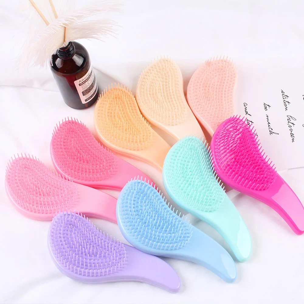 

Macaron Magic Handle Comb Anti-static Massage Hair Brush Detangle Shower Massage Hairbrush Comb Salon Hair Styling Tool 8 Colors