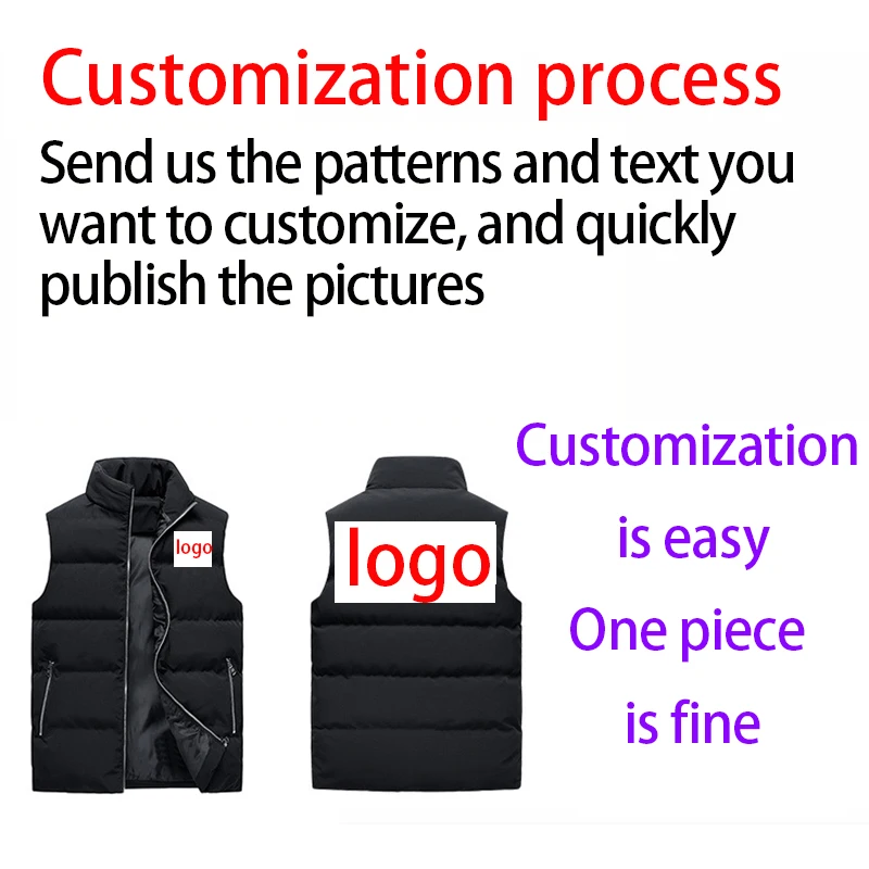 

custom made 5XL Sleeveless Men Vest Jacket Winter Fashion Autumn Hip Hop Streetwear Jackets Male Oversize Loose Japanese Casual