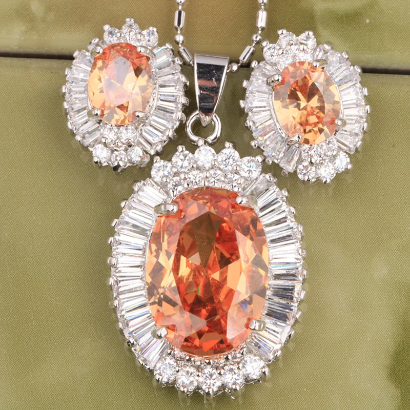 Распродажа набор ювелирных изделий из коричневого цвета шампанского морганита