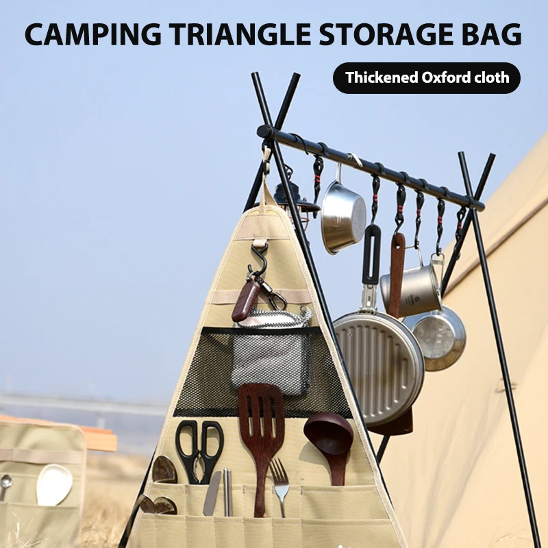 

Outdoor Folding Camping Shelf Aluminum Alloy Clothes Storage Hanger Cookware Camping Accessories Hanging Rack Triangle Rack