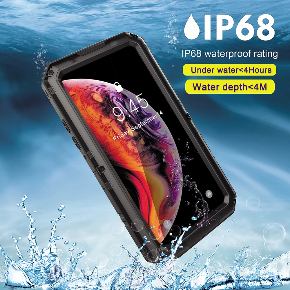 Водонепроницаемый Чехол IP68 для телефона iPhone 11 Pro Max алюминиевый металлический