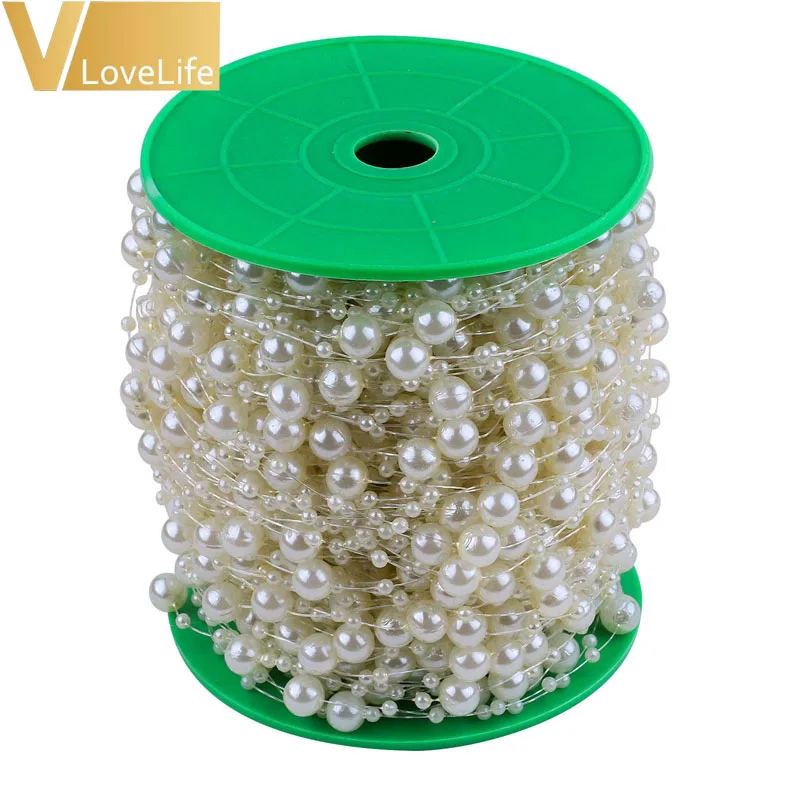 5 м/лот искусственная леска цепочка с жемчужными бусинами гирлянда цветами