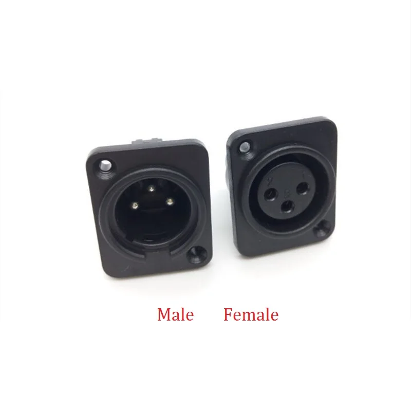 Male Female XLR разъем 3PIN мужской Fmale Джек пластиковые квадратные медные ножки Микрофон Джек провод разъем XLR Джек - Цвет: Male Female