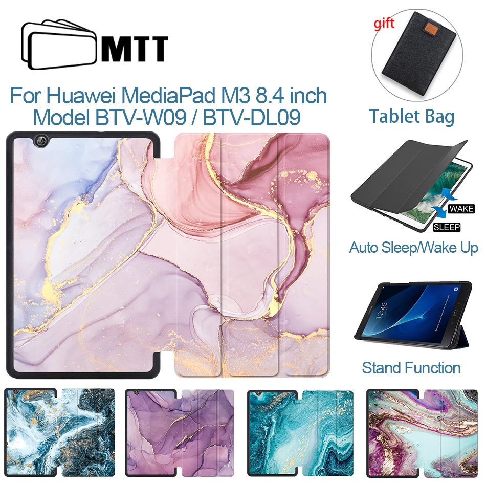 MTT мраморный чехол для планшета Huawei MediaPad M3 8 4 дюйма BTV W09 DL09 тонкий Чехол книжка из
