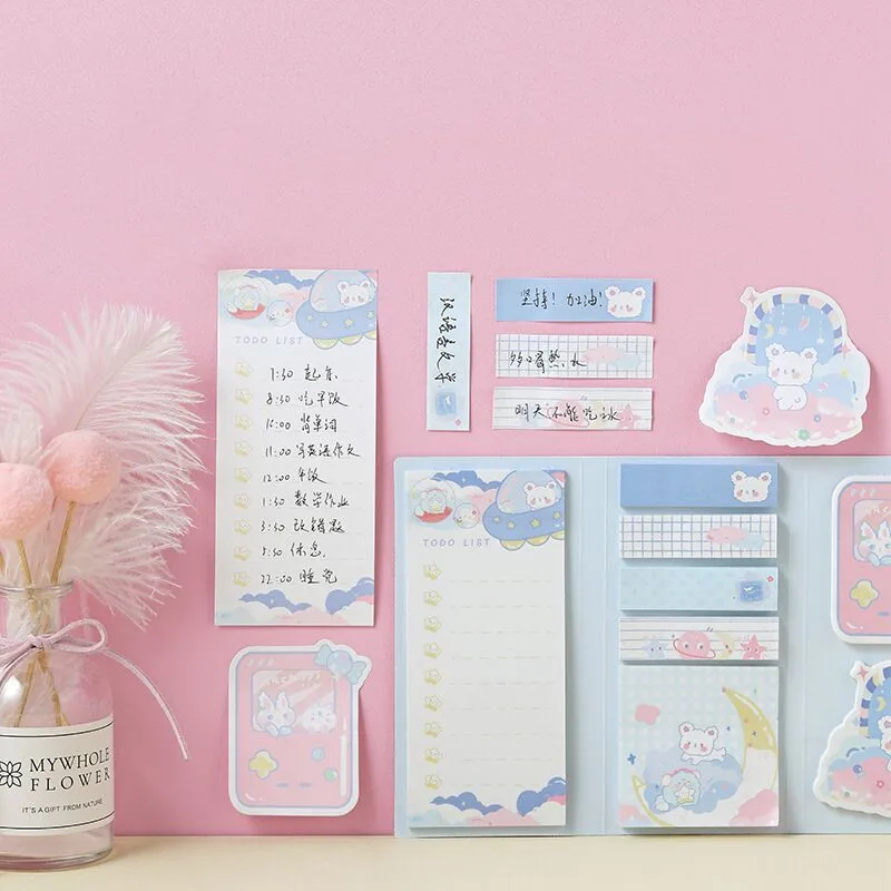 

MINKYS 240 Sheets Kawaii Daily To Do List N Times Sticky Memo Pad Note Set Portable Notepad Paperlaria School Stationery