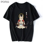 2021 уличная одежда в японском стиле Ukiyo E Забавные футболки с аниме Самураем котом мужские футболки с коротким рукавом в стиле хип-хоп Японские футболки из хлопка