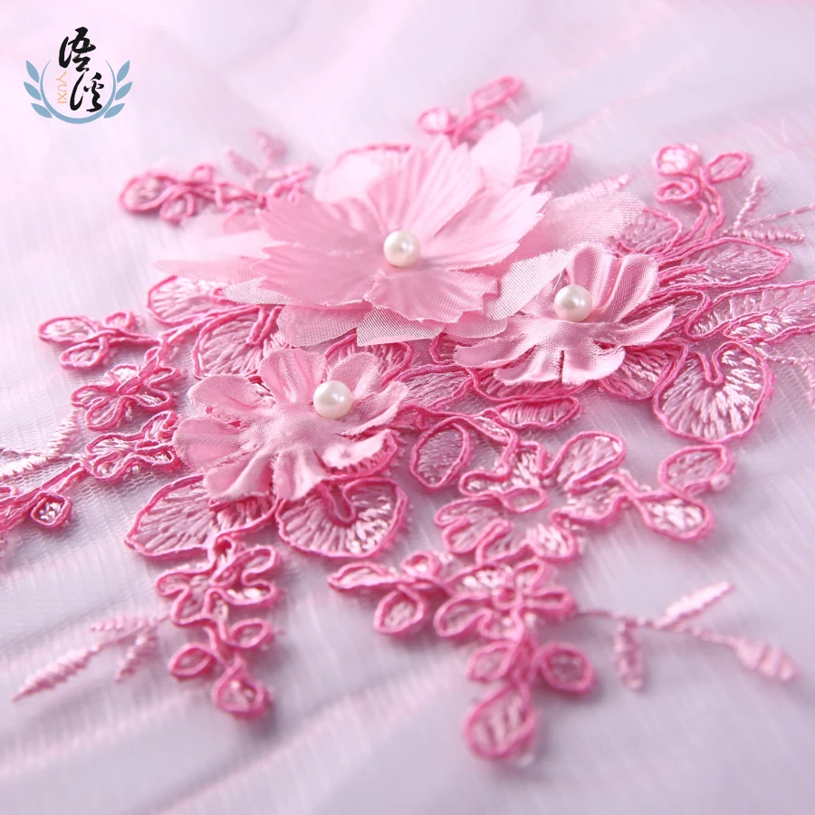 Триадка по бусинам Трехмерная ткань с вышитым цветком сценическая одежда