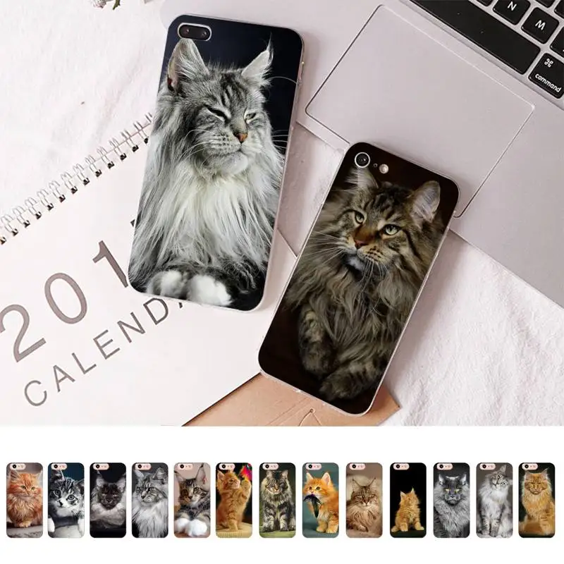 

Pet maine coon cat Phone Case for iPhone 13 11 12 pro XS MAX 8 7 6 6S Plus X 5S SE 2020 XR case