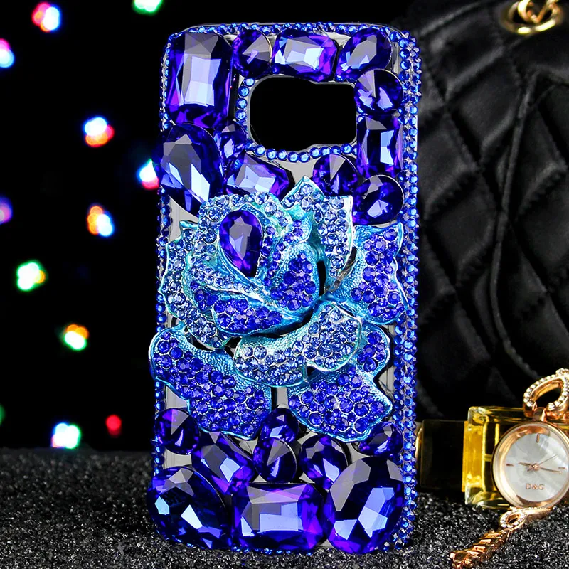 

3D Diamond Phone Cover for Samsung Galaxy S9 S8 Plus S7 S6 Edge S5 A3 A5 A7 J1 J3 J5 J7 2016 2017 Crystal Clear Gel Flower Cover