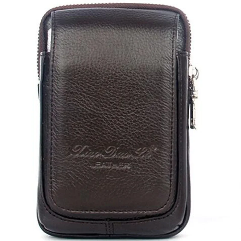 Мужская кожаная поясная сумка Сотовый/мобильный телефон кошелек для монет