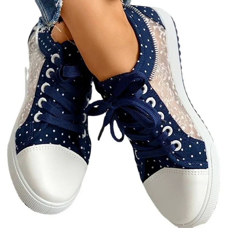 

Summer Women Shoes Fashion Sexy Female Leisure Mesh Canvas Hollow Casual -Match Lady Flat Comfortable Lace Fawn Sports