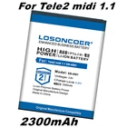 Аккумулятор LOSONCOER 100% мАч для смартфона Tele2 midi 2300, батарея для смартфона EB 1,1 EB4501, 0 циклов, 4501