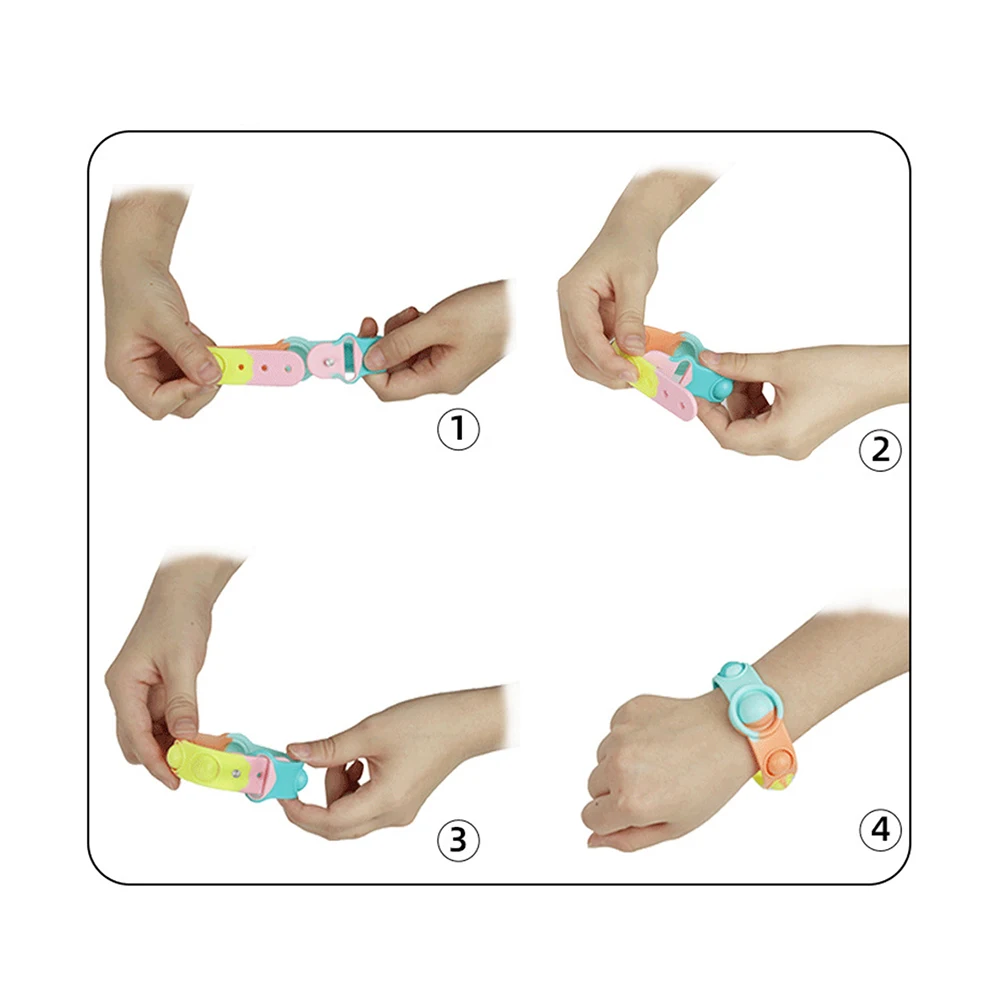 Stress Relief Bracelet Push Bubble Sensory Decompression Wristband Autism Toy Special Reliever | Игрушки и хобби