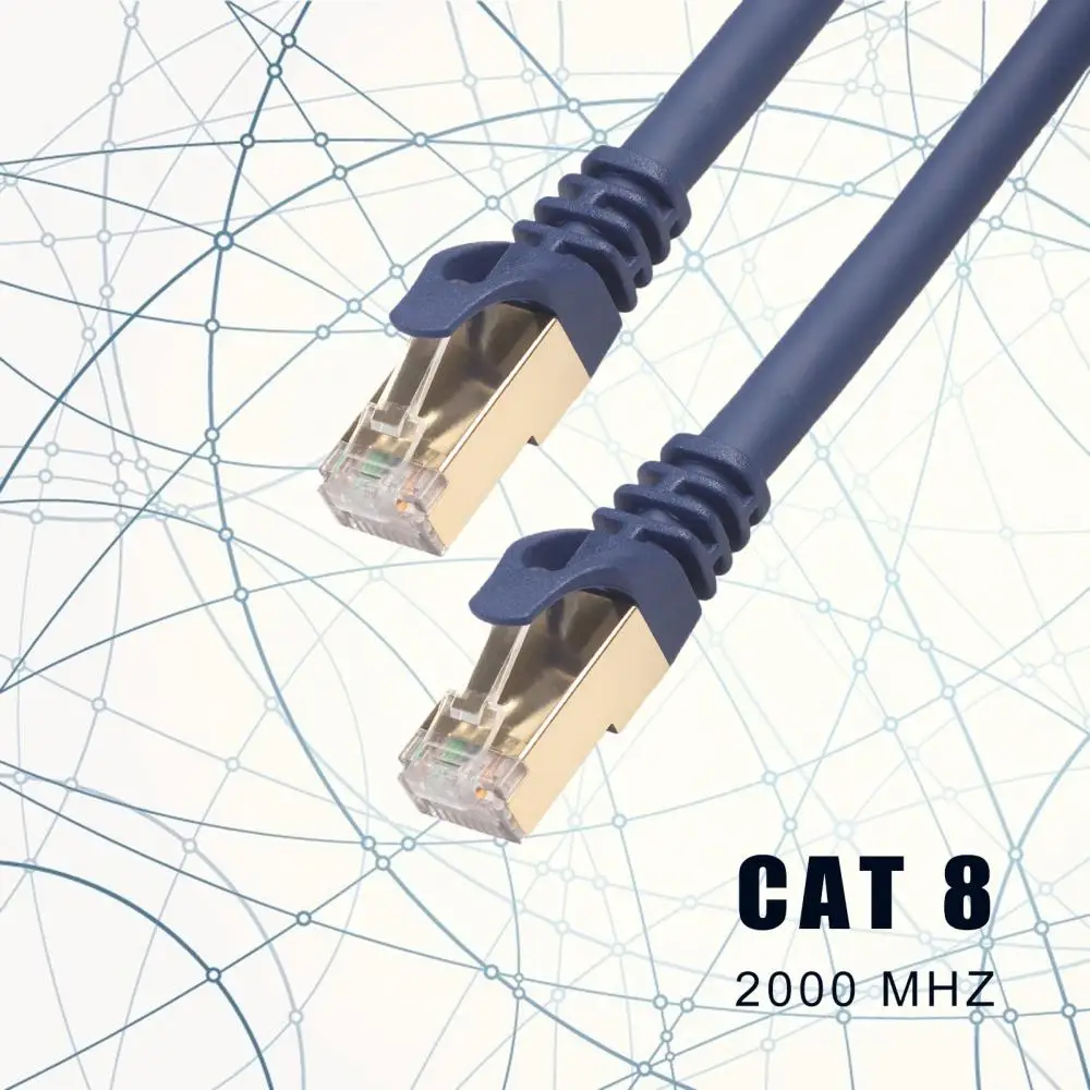 

100/300/500/1000cm 40Gbps CAT8 Ethernet Network Cable Cord for PC/Laptop/Camera