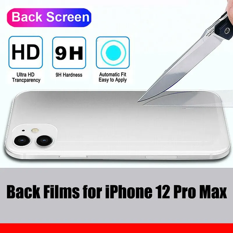 

Phone Tempered Film 3 Pack Thin Rear Phone Back Full Protective Tempered Glass Film Compatible For iPhone 12/Mini/Pro Max
