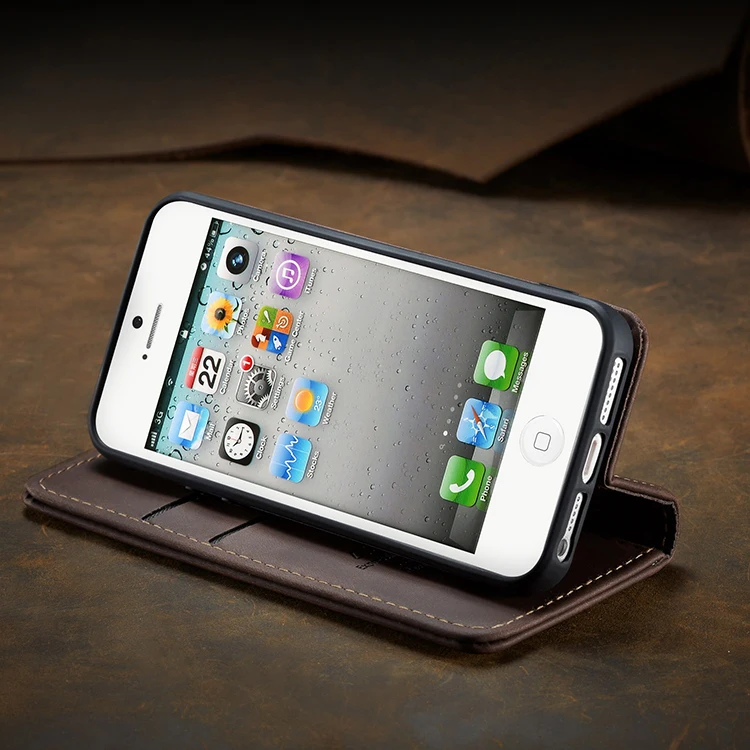 Для iPhone 5 чехол для 5S SE с откидной крышкой кожаный магнитный кошелек телефона