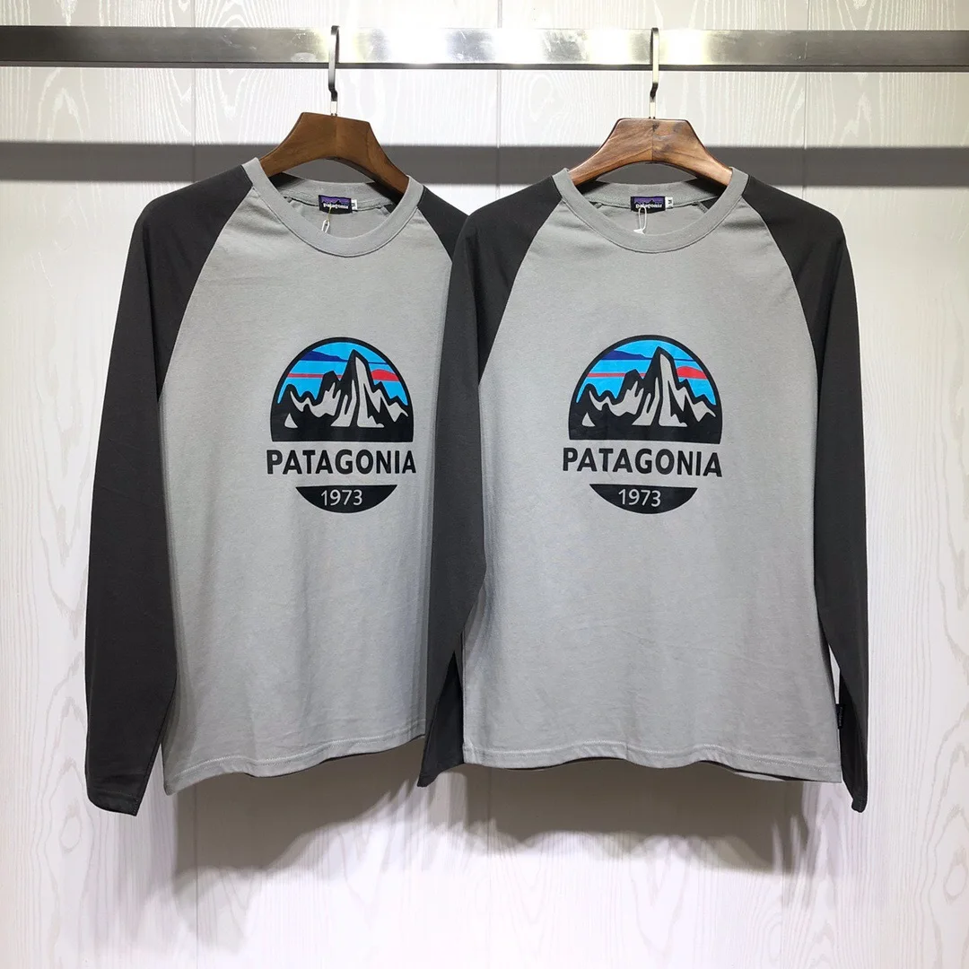 

2021 spring and autumn the latest leisure joker personality trend color patchwork shoulder long sleeve T-shirt graphic t shirts