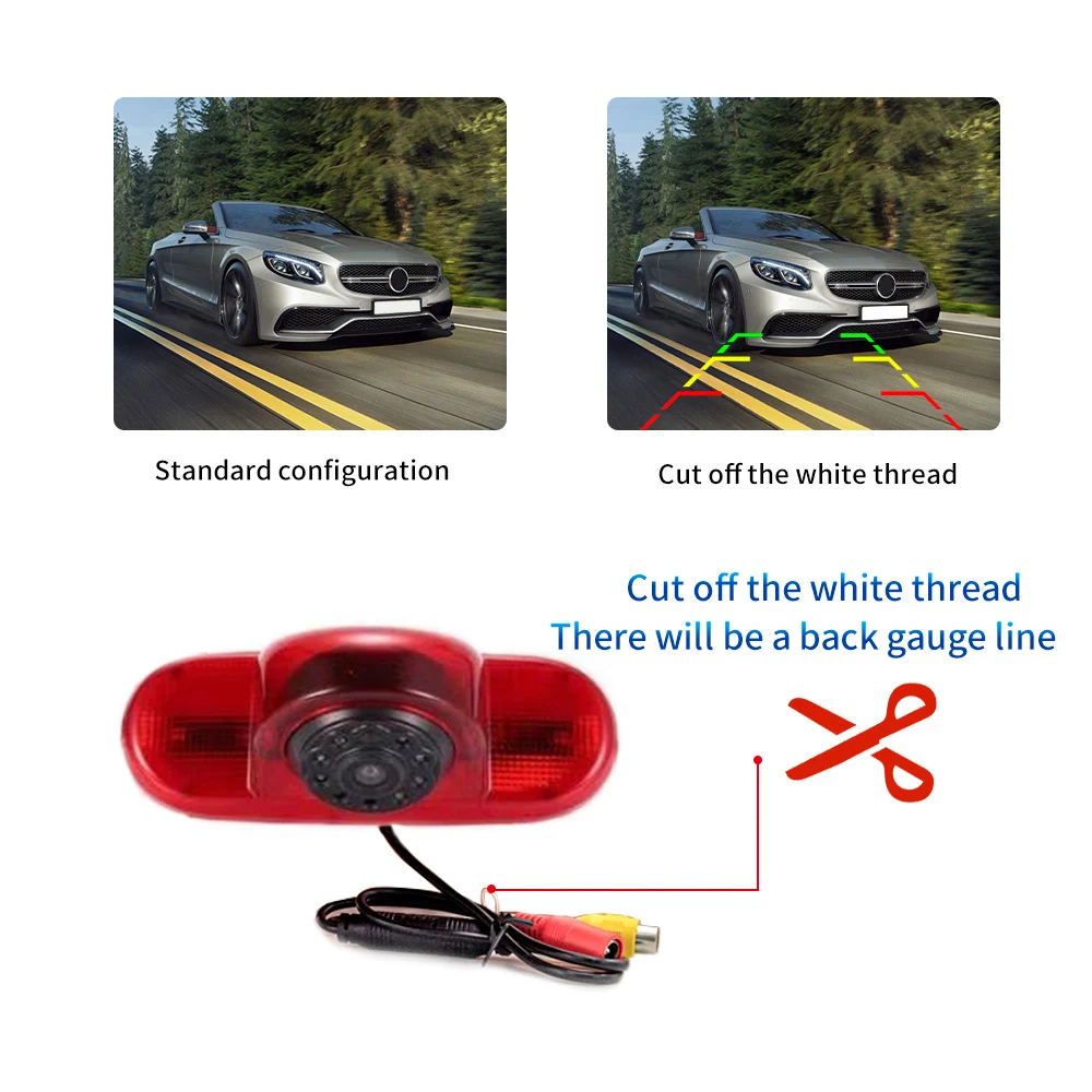 

Car HD IR Night Vision 3rd Brake Light Reversing Backup Camera Waterproof Rear View Camera + 7.0 inch Reverse Rear View Monitor