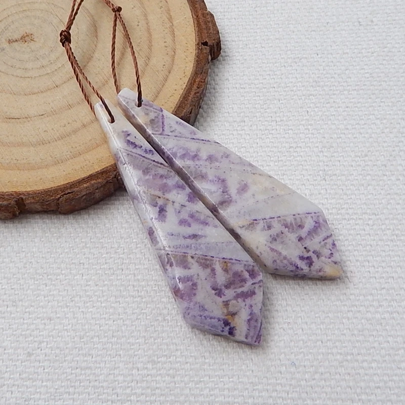 Распродажа 1 пара натуральный камень фиолетовый кружевной агат модный