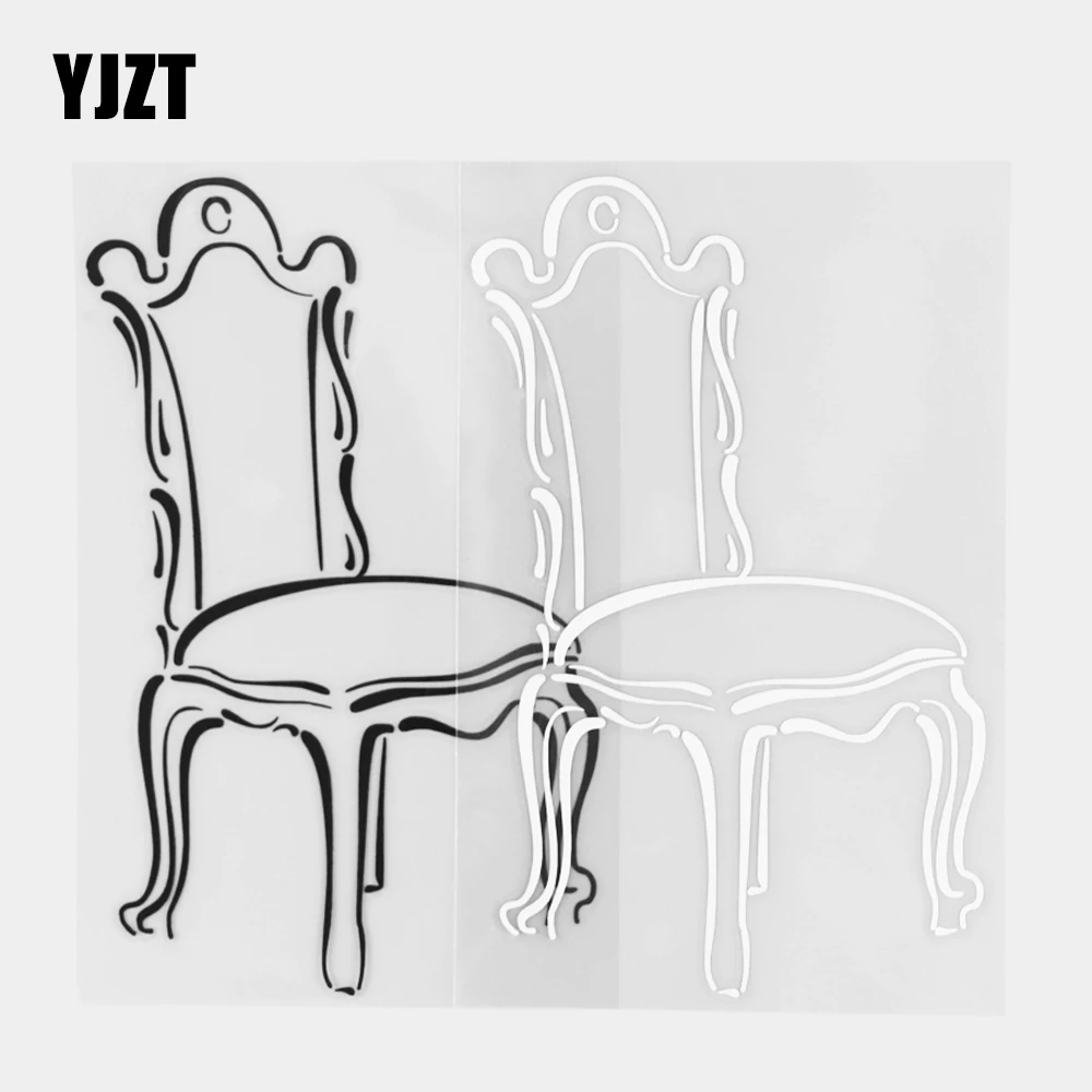 

Индивидуальный дизайн стула YJZT 9,5 × 15,5 см, Виниловая наклейка, креативное украшение, автомобильные наклейки черного/серебряного цвета 20D-0312