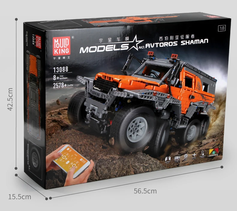 Mould King RC Blocks 13088 Avtoros Shaman 8x8 Compatible 23011Technic MOC 5630 Building Bricks Educational Toys Gift