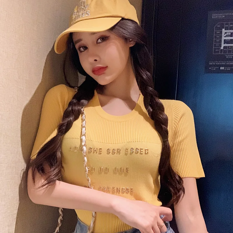 Женская Винтажная футболка с коротким рукавом белая или розовая Повседневная