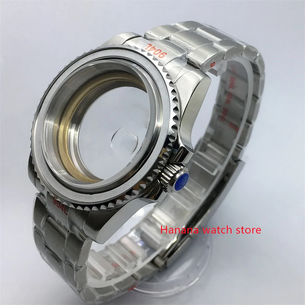 Браслет из нержавеющей стали 904L с сапфировым стеклом 40 мм подходит для ETA2836 NH35 NH36