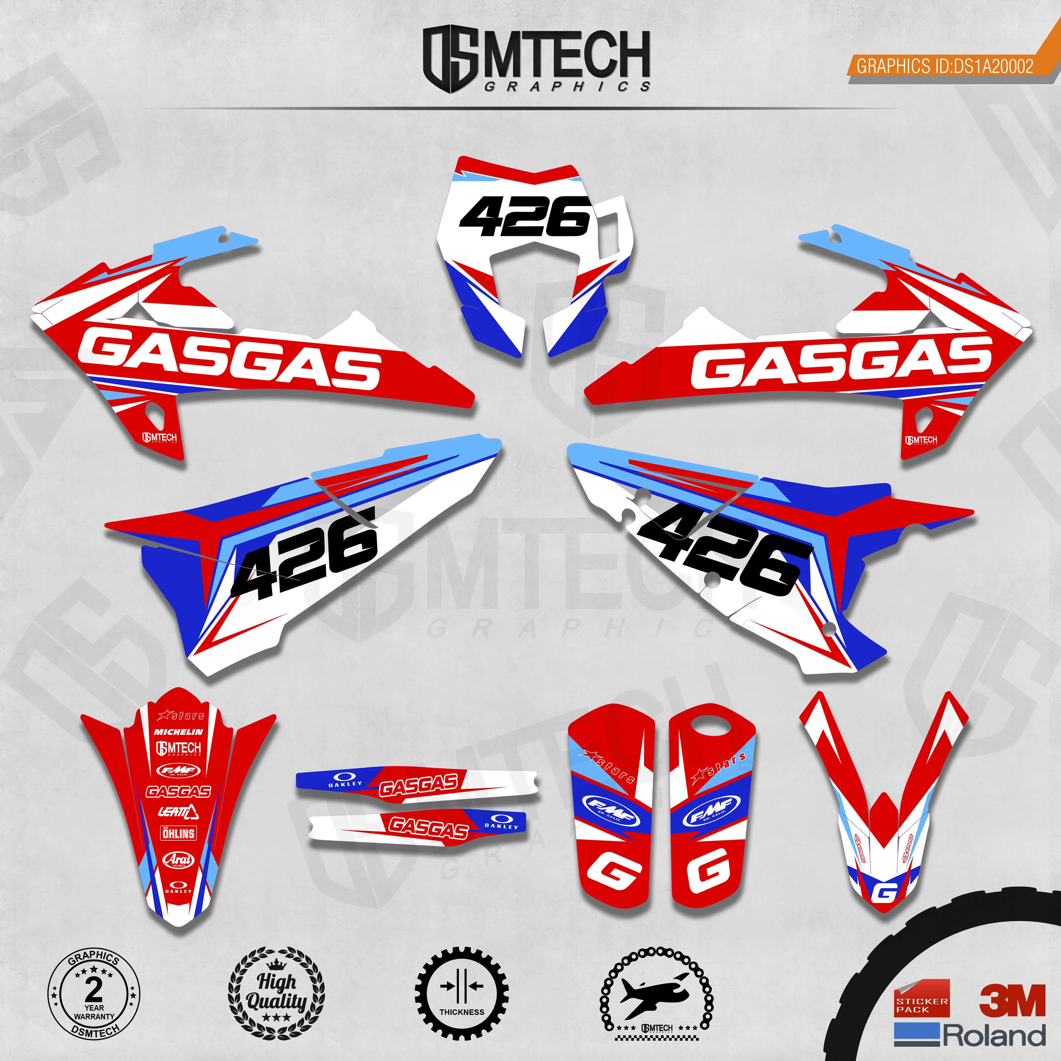DSMTECH Customized Team Graphics Backgrounds Decals 3M Custom Stickers For  GASGAS 2018 2019 2020  EC 002