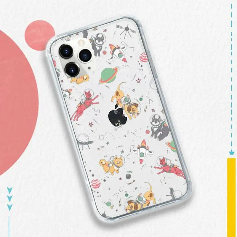 

Cartoon Starry Universe space Phone Case Transparent soft For iphone 5 5s 5c se 6 6s 7 8 11 12 plus mini x xs xr pro max
