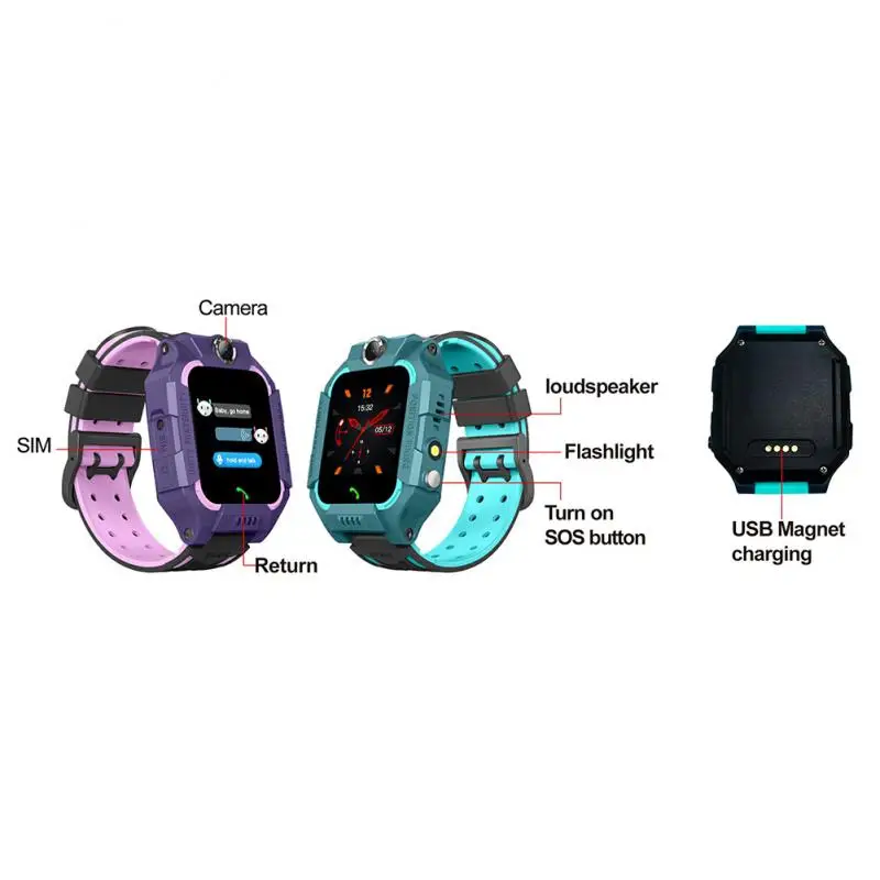 Умные часы E19 для детей с функцией измерения температуры тела поддержка SIM-карты