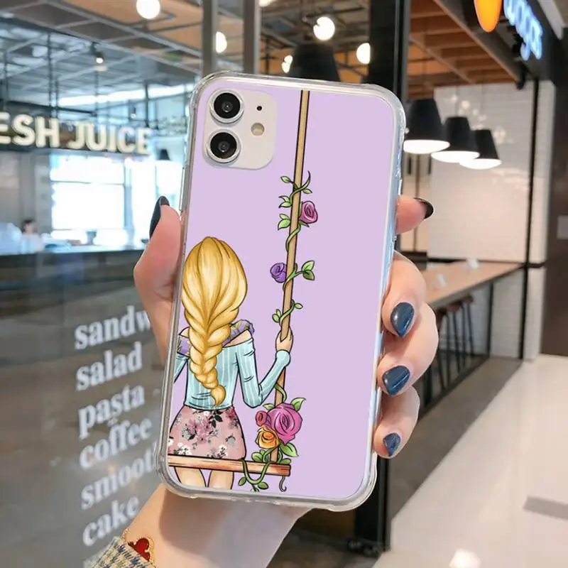 

Girls Bff Best Friends Forever Phone Case Transparent for iPhone 11 12 mini pro XS MAX 8 7 6 6S Plus X 5S SE 2020 XR