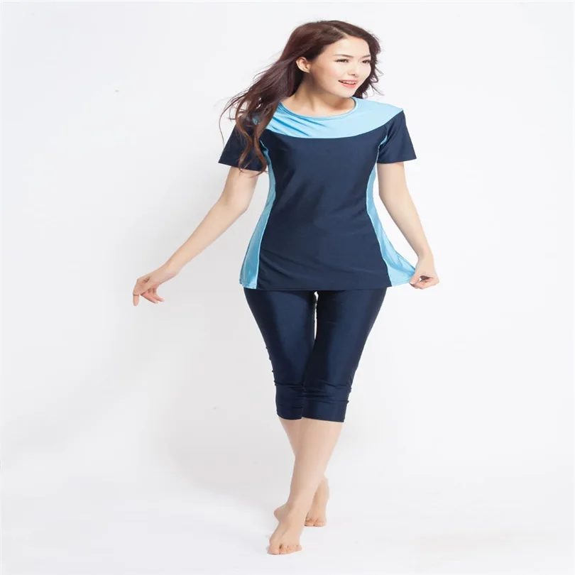 2018 Новое поступление 1 комплект Женский Мусульманский купальник с коротким