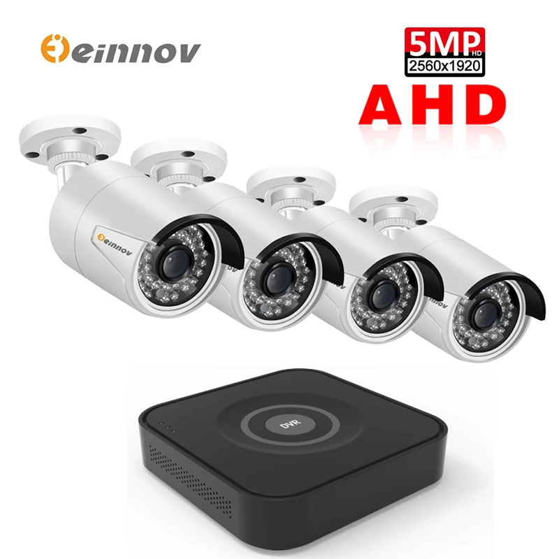 Einnov 4CH 5MP AHD DVR камера видео мониторинг наружного наблюдения CCTV система камер