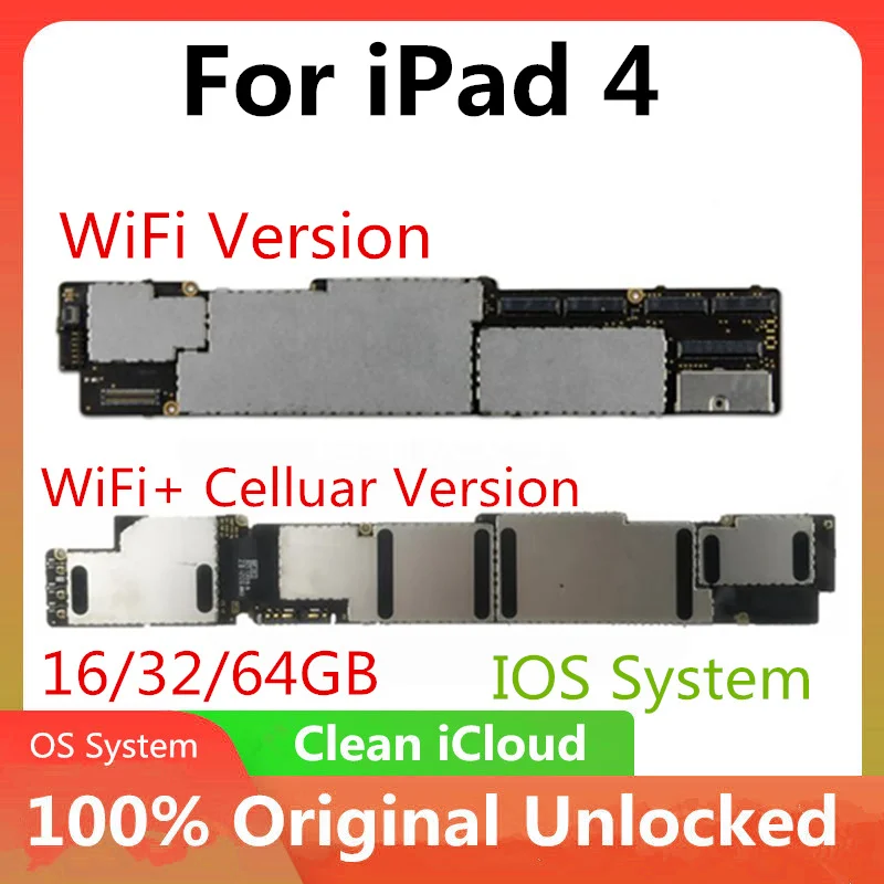 Оригинальная материнская плата для iPad 4 16/32/64 Гб Wifi версия разблокированная с