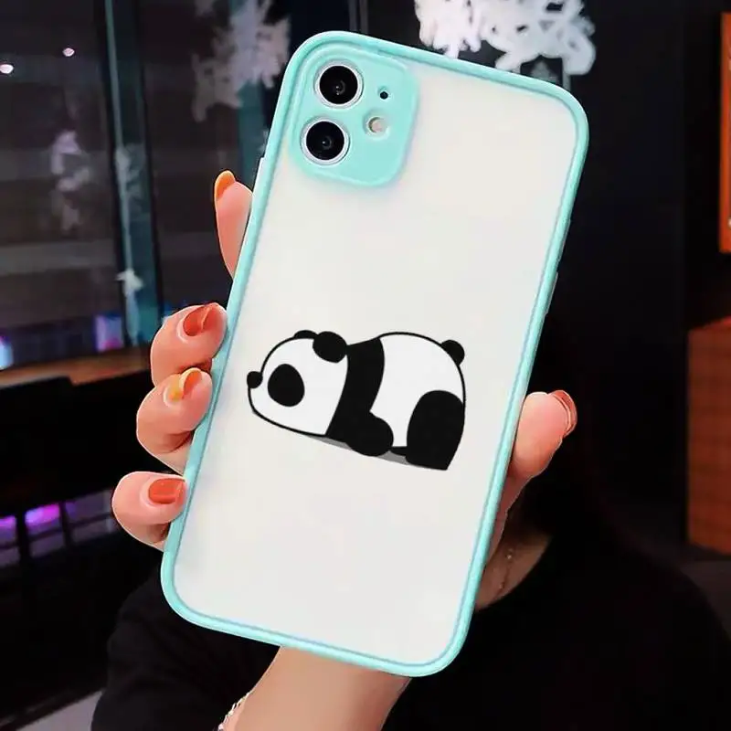 

Panda Cat cute cartoon luxury Phone Cases funda matte transparent For iphone 7 8 11 12 plus mini x xs xr pro max cover