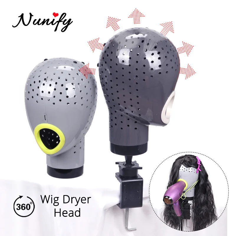 Nunify Wig Dryer Head With Clamp Holder Mannequin Head For Hair Drying Anti Melt Plastic Manikin Head With Table Stand