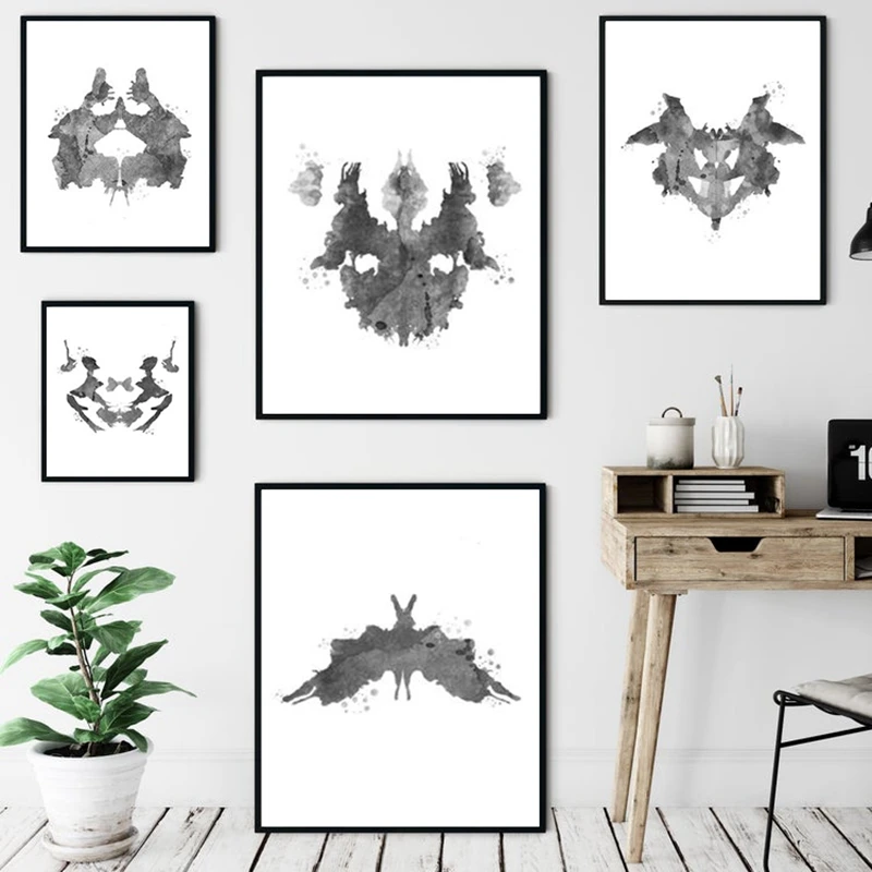 Настенная картина Rorschach Test акварелью на холсте подарок психолога постеры и