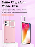 selfie light phone case for iphone 11 12 pro max beauty flash case with led selfie ring light portable fill light back cover