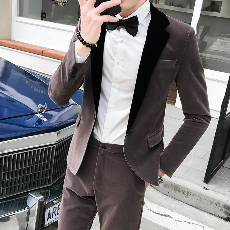 

Red Single Velvet Suit New Abrigo Casual Hombre Blazers Mens Slim Blazers Fashion Stage Jackets Designer Mens Indian Suits
