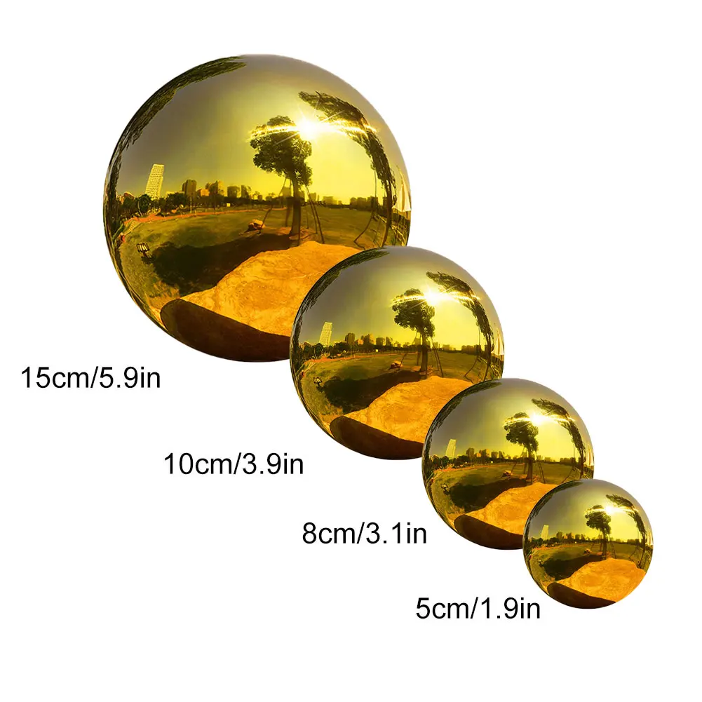 

6PCS Gazing Ball Garden Sphere Ball Mirror Polished Hollow Ball Stainless Mirror Sphere Steel Home Garden Ornament Decoration