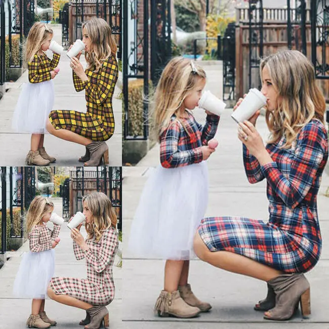 Семейные одинаковые наряды одежда для мамы и дочки платье рубашка|Сочетающаяся