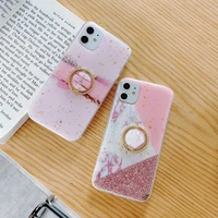 sequined marble phone case for iphone 11 pro x xs max xr mobile phone cover 78plue fashion anti fall protective sleeve ring brac