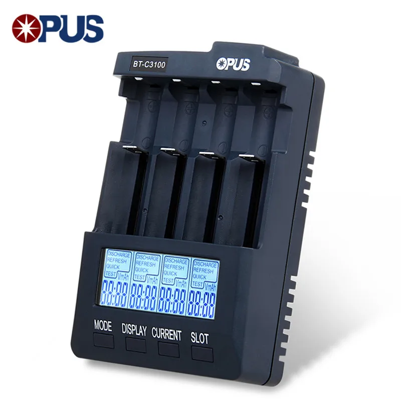 OPUS BT C3100 зарядное устройство V2.2 smart 4 слота цифровое интеллектуальное ЖК экран Li Ion