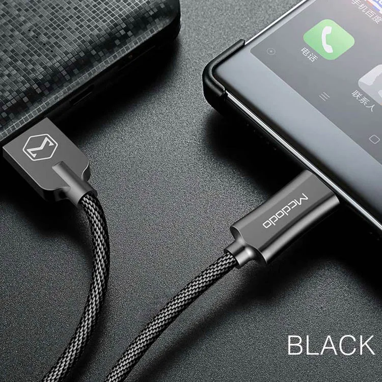Mcdodo usb type-C кабель для samsung S9 S8 Быстрая зарядка type-C зарядное устройство для мобильного телефона провод USB C кабель для Xiaomi mi9 Redmi note 7 - Цвет: Black
